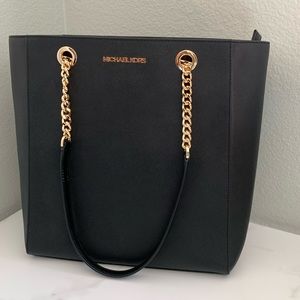 Large MK black tote over the shoulder chain bag
